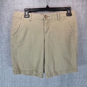 Aeropostale Women's Khaki Bermuda Chino Shorts Size 4 Beach Casual